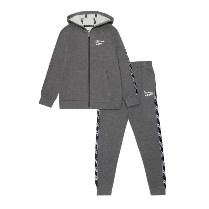 Reebok Kids' Big Intl 2Pc Fleece Set- Grey- طقم رياضي ريبوك للأطفال لون رمادي