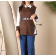 فيست صوف مع قميص للنساء لون بني من Sami Boutique