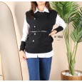 فيست صوف مع قميص وقشاط للنساء لون أسود من Sami Boutique