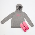 Reebok Girls' Big Logo Hoodi- Grey- هودي ريبوك للأطفال لون رمادي