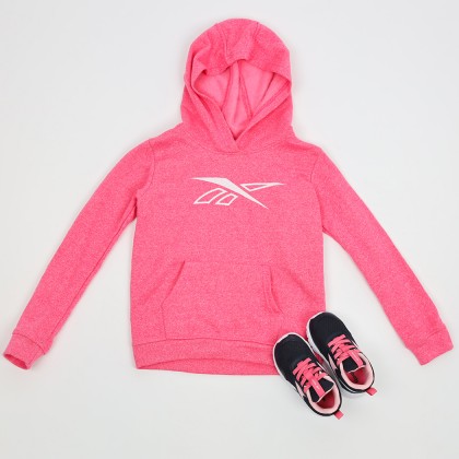 Reebok Girls' Big Logo Hoodi- Pink- هودي ريبوك للأطفال لون زهري
