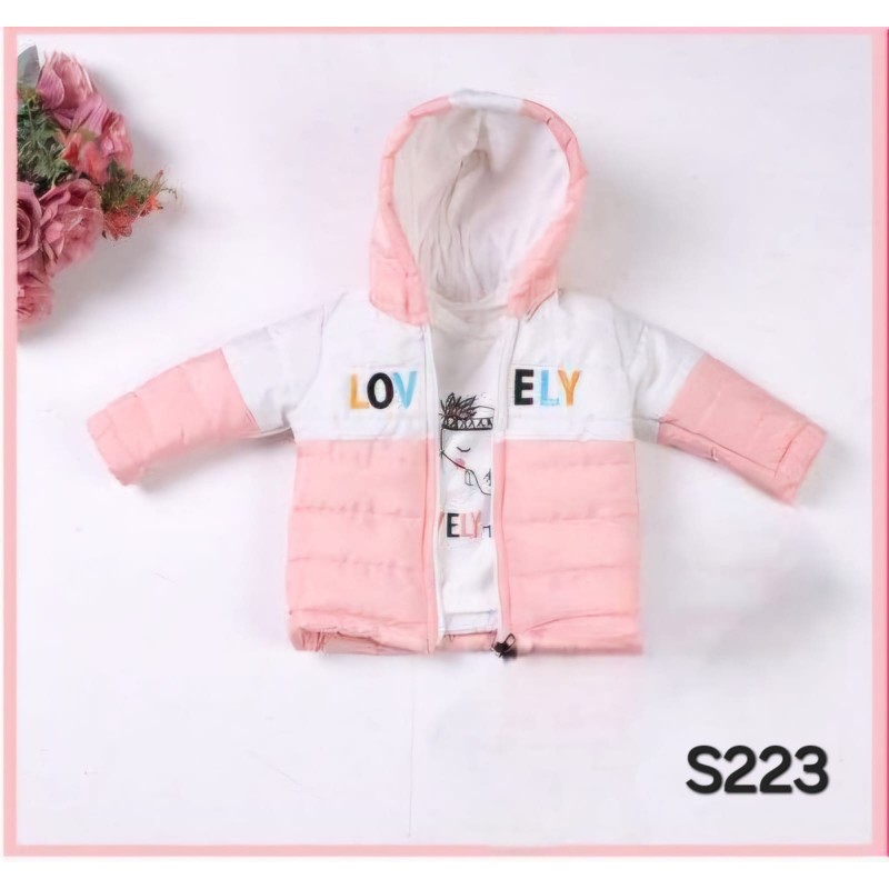 جاكيت بناتي lovely مع بلوزة لون مشمشي