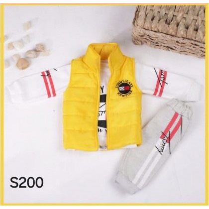 طقم فيست ولادي 3 قطع لون أصفر