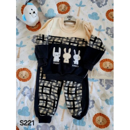 بيجامة بناتي Lovely بتصميم أرنب لون بيج