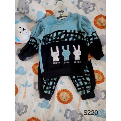 بيجامة بناتي Lovely بتصميم أرنب لون أخضر