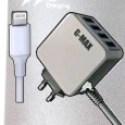 عظمة شاحن 4 مخارج USB مع سلك G-Max- شحن سريع 3 أمبير- متوافق مع الايفون