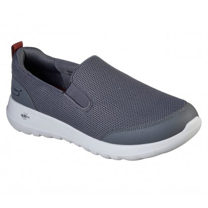 حذاء سكيتشرز جو ووك ماكس للرجال لون رمادي ونعل أبيض- Skechers Men's GOwalk Max - Clinched Shoes