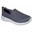 حذاء سكيتشرز جو ووك ماكس للرجال لون رمادي ونعل أبيض- Skechers Men's GOwalk Max - Clinched Shoes