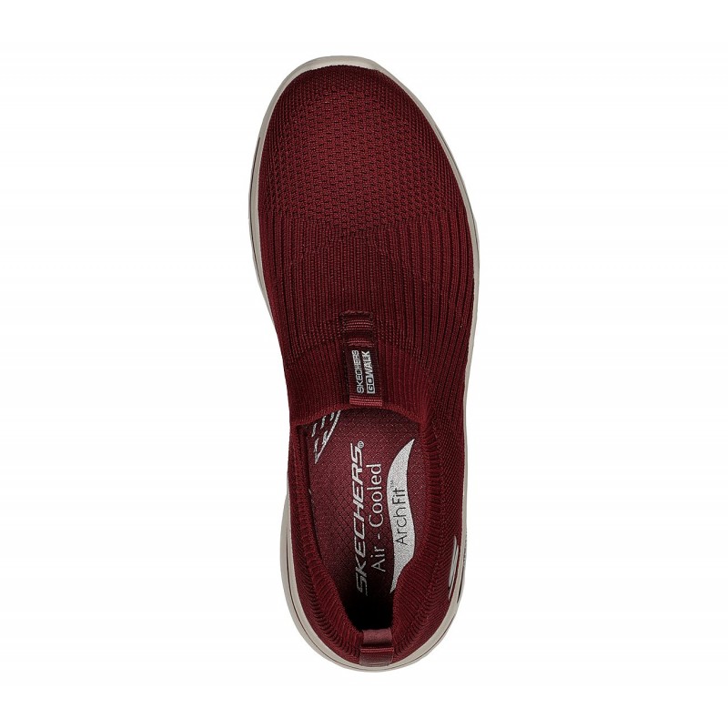 Skechers Women's GOwalk Arch Fit -Iconic Shoes - حذاء سكيتشرز جو ووك ارش فيت -ايكونك للنساء لون أحمر ونعل أبيض