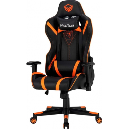 كرسي للألعاب Gaming Chair لون أسود وأبيض وبرتقالي