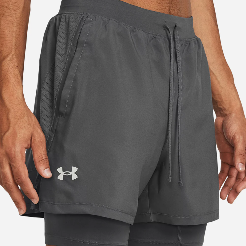 Under Armour Men's Under Armour Launch 5 Inch 2-In-1 Shorts - Gray