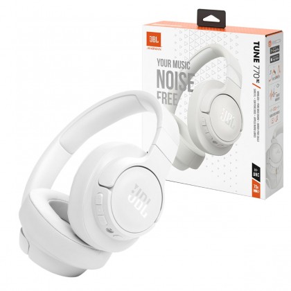 JBL T770NC Wireless Over-Ear Headphones White-سماعات رأس لاسلكية من جي بي ال لون أبيض