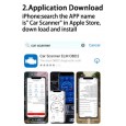 أداة تشخيص السيارة بلوتوث لنظام أندرويد IOS قارئ الرمز كاشف أخطاء السيارات ELM327 V2.1 Obd2  من خلال تطبيق Car Scanner 