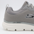 Skechers Men's Burns 2.0 Dorlus Shoes - حذاء سكيتشرز برنز 2.0 للرجال لون رمادي ونعل أبيض