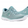 Skechers Women's Summits - Quick Lapse Shoes حذاء سكيتشرز سوميتس كويك لابس للنساء لون أخضر فاتح ونعل أبيض