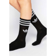 adidas Unisex' Solid Crew Socks 3 Pairs- جوارب اديداس كرو للجنسين (3 أزواج) لون أسود