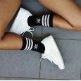 adidas Unisex' Solid Crew Socks 3 Pairs- جوارب اديداس كرو للجنسين (3 أزواج) لون أسود