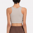 Reebok Womens' Studio Rib Crop Ash Bra