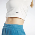 Reebok Women's Classics Cropped Jersey T-Shirt Chalk- تيشيرت ريبوك كلاسيك كروبيد جيرسي للنساء لون طحيني