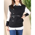 فيست صوف مع قميص وقشاط للنساء لون أسود من Sami Boutique