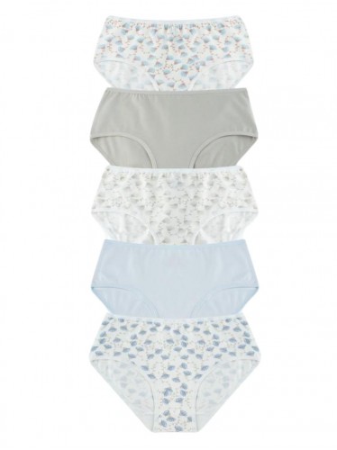 طقم داخلي نسائي مع فوطة (5 قطع) بألوان متعددة