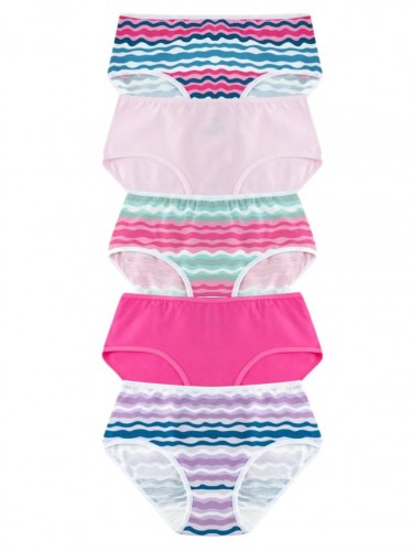 طقم داخلي نسائي مع فوطة (5 قطع) بألوان متعددة