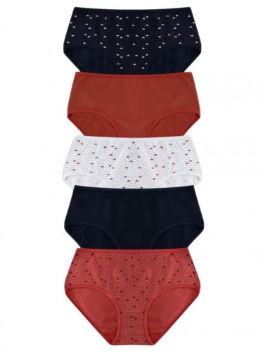 طقم داخلي نسائي مع فوطة (5 قطع) بألوان متعددة