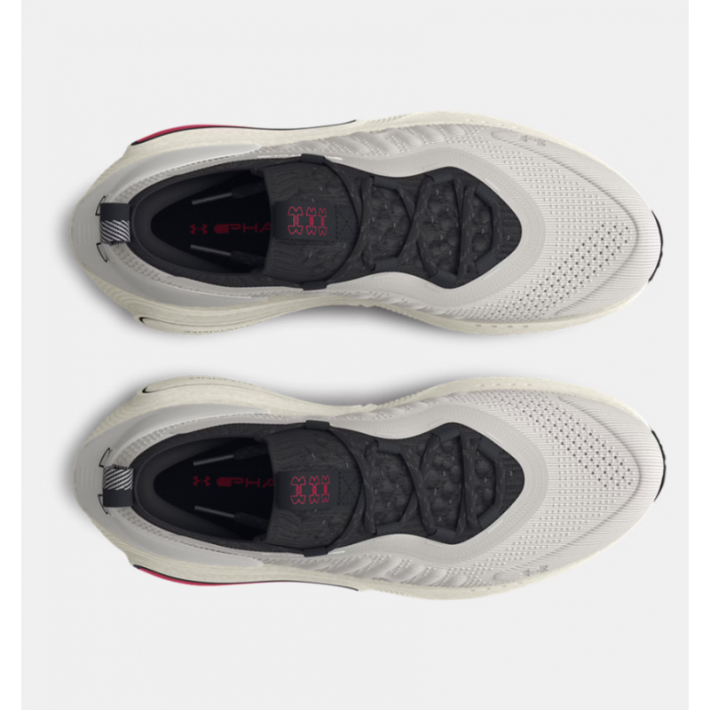 Under Under Men's UA Phantom 4 Shoes- حذاء اندر ارمور فانتوم 4 للرجال لون رمادي ونعل أبيض