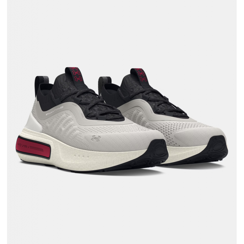 Under Under Men's UA Phantom 4 Shoes- حذاء اندر ارمور فانتوم 4 للرجال لون رمادي ونعل أبيض