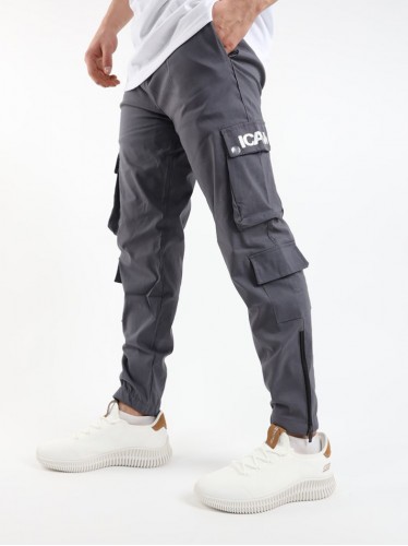 بنطلون لايكرا جيب كاجوال للرجال لون سكني من I CAN
