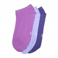 جوارب قطنية قصيرة (3 أزواج) للنساء بألوان متعددة بنفسجي ونهدي وبنفسجي غامق