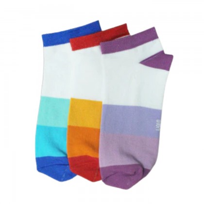 جوارب قطنية قصيرة (3 أزواج) من فولو للنساء بألوان متعددة