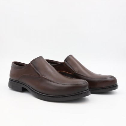 حذاء رسمي  للرجال جلد طبيعي لون بني ونعل أسود من I Can