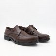 حذاء رسمي برباط للرجال جلد طبيعي لون بني ونعل أسود من I Can