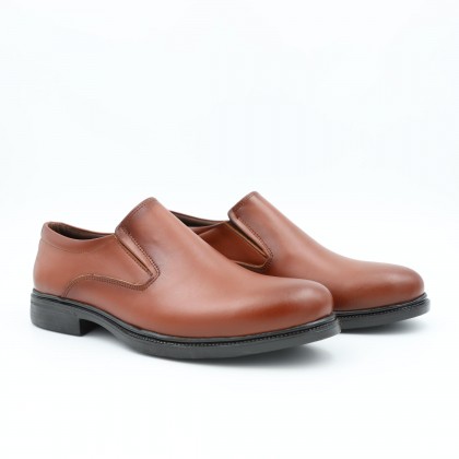 حذاء رسمي للرجال جلد طبيعي لون عسلي ونعل أسود من I Can