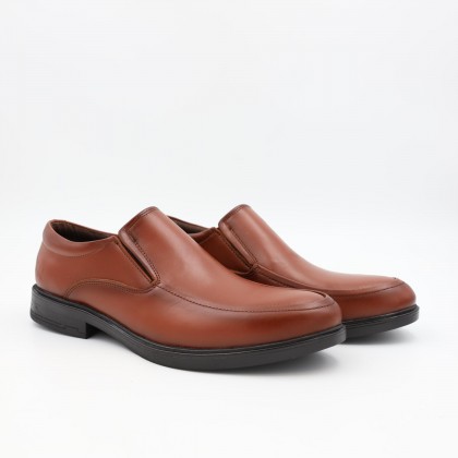 حذاء رسمي  للرجال جلد طبيعي لون عسلي ونعل أسود من I Can