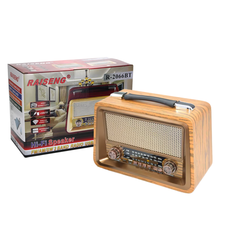Raiseng R-2066BT Wooden Rechargeable Radio