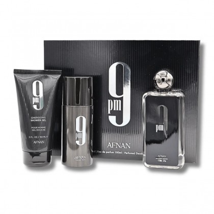 Afnan 9 PM Gift Set Eau de Parfum 100ml+Shower Gel 150ml+Deodorant 250ml for Men
