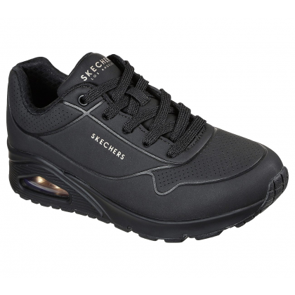 Skechers Women's Uno - Stand On Air Wide Fit Shoes -حذاء سكيتشرز أونو ستاند اون اير وايد فيت للنساء لون أسود