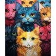 لوحة تزيين الألماس DIY D5 بتصميم قطط مقاس 33* 27 سم