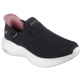 Skechers Women's Slip-ins: BOBS Sport Infinity - Daily Vision Shoes - حذاء سكيتشرز سليب انس: بوبس انفينتي للنساء لون أسود ونعل أبيض