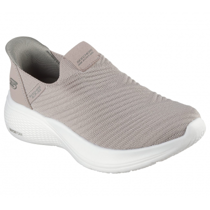 Skechers Women's Slip-ins: BOBS Sport Infinity - Daily Vision Shoes - حذاء سكيتشرز سليب انس: بوبس انفينتي للنساء لون بيج ونعل أبيض