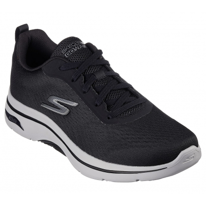 Skechers Men's Go Walk Arch Fit 2.0-Idyllic 2 Shoes -حذاء سكيتشرز جو ووك ارتش فيت 2.0 للرجال لون أسود ونعل أبيض