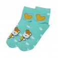 جوارب قطنية طويلة بتصميم رسوم دبدوب (زوج واحد) من فولو للنساء لون أخضر