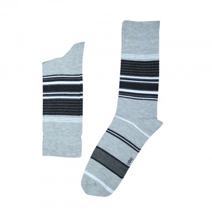 جوارب قطنية طويلة (زوج واحد) للرجال لون سكني وأسود