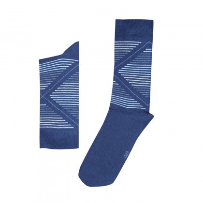 جوارب قطنية طويلة (زوج واحد) للرجال لون كحلي