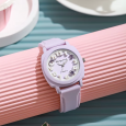 ساعة يد ملونة بعلبة new fashion watch لون بنفسجي
