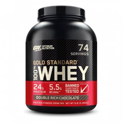 Optimum Nutrition Gold Standard 100% Whey Protein Powder Double Rich Chocolate 5 LB ( 2.27kg )