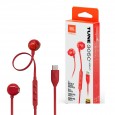 JBL Tune 305C USB Wired Hi-Res Earbud Headphones-Red