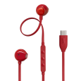 JBL Tune 305C USB Wired Hi-Res Earbud Headphones-Red
